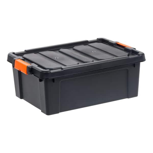 Unbranded 47 qt. Heavy Duty Plastic Storage Box in Black