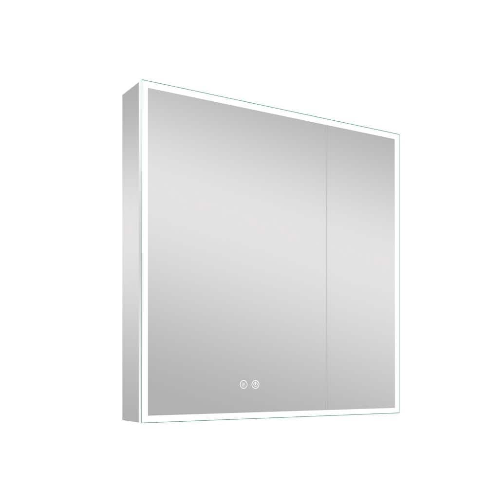 FORCLOVER 36 in. W x 30 in. H Frameless Rectangular Silver Surface