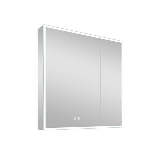 FORCLOVER 36 in. W x 30 in. H Frameless Rectangular Silver Surface 