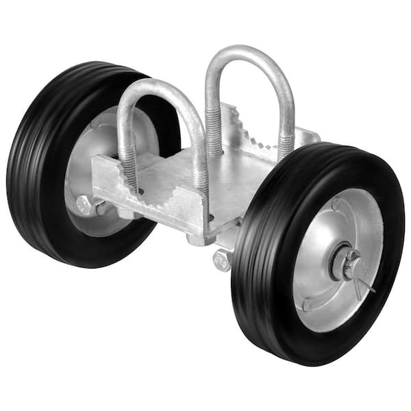 1-Piece 6 x 10.63 in. Galvanized Black Steel Sliding Door Roller Kit for Fence Gates, Heavy Duty 600 lbs. Load