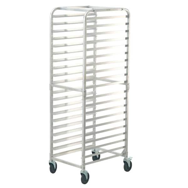 20-Tier Bun Pan Rack, Aluminum Bakery Storage Trolley with Brake Wheels, Commercial Speed Rack for Half and Full Sheets