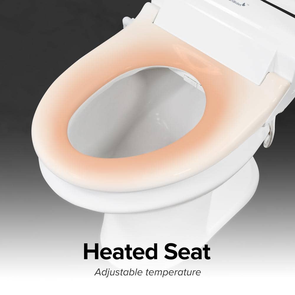 White Elongated Electric Bidet Toilet Seat with Remote Control