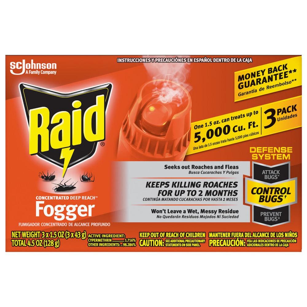 Raid 1.5 oz. Deep Reach Insect Foggers (3-Pack) SCJ081595 - The