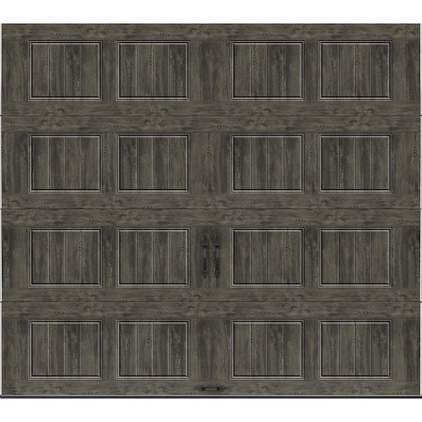 Clopay Gallery Steel Short Panel 9 ft x 8 ft Insulated 6.5 R-Value Wood Look Slate Garage Door without Windows