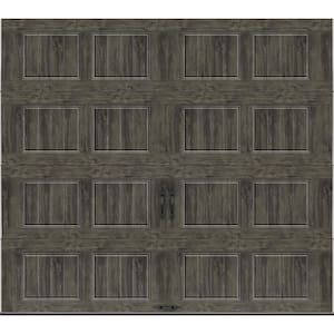 Gallery Steel Short Panel 9 ft x 8 ft Insulated 18.4 R-Value Wood Look Slate Garage Door without Windows