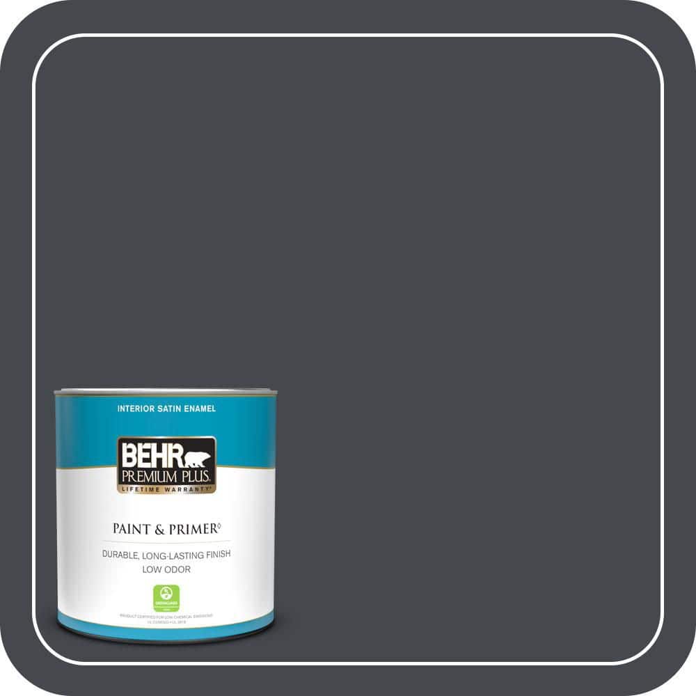 1 qt. #N490-7 Ink Black Satin Enamel Low Odor Interior Paint & Primer price history on PriceWatchPro