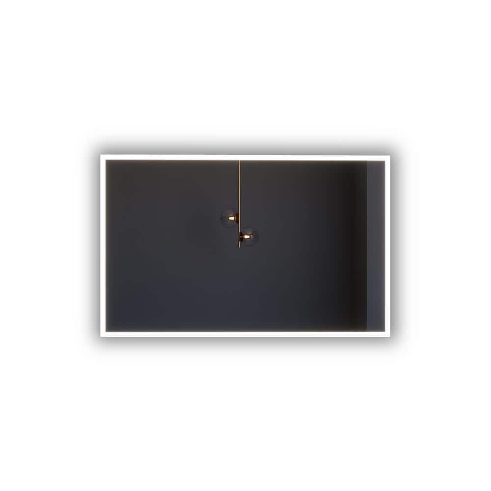 Elegante 48" Frameless Smart LED Wall Vanity Mirror in Silver