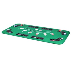 No Limit 3-in-1 Portable Casino Tabletop for Poker Blackjack and Craps-Casino-Grade Red Felt