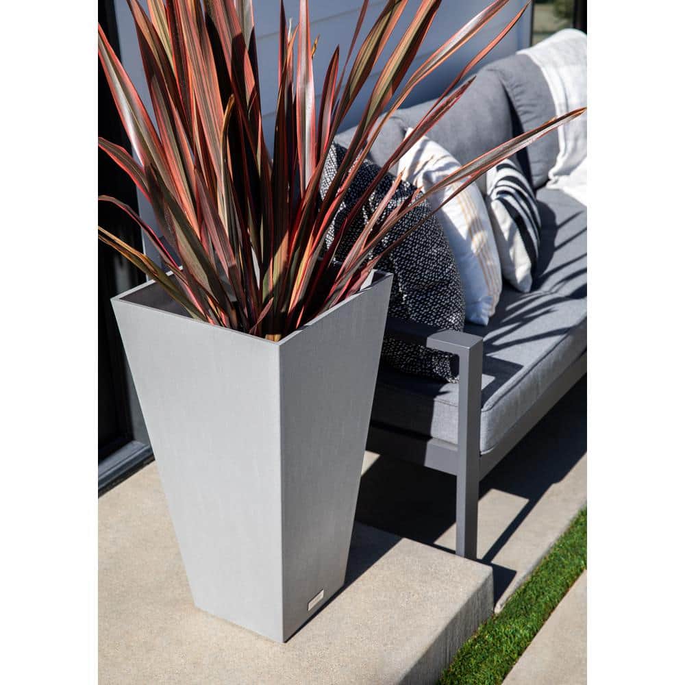 Contemporary Midland 30" Square Gray High-Grade Plastic Planter
