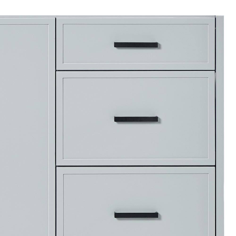 Kelly 67" Light Gray Wood Single Sink Vanity with White Quartz Top