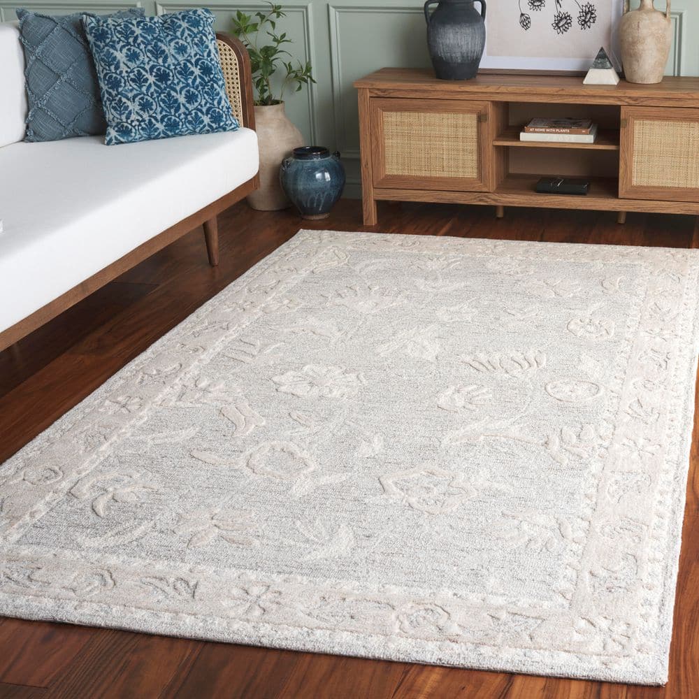 Metro 9 ft. x 12 ft. Light Gray/Ivory Faded Floral Area Rug price history on PriceWatchPro