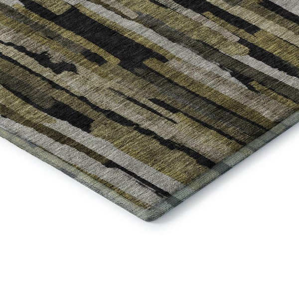 Mayfield Premium Machine Washable Abstract AMF1079 Brown 8 ft. x 10 ft. Area Rug