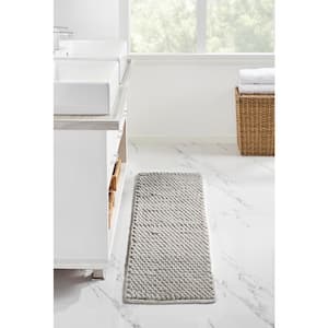 Alma Collection 18 in. x 54 in. Beige 25% Cotton and 75% Polyester Rectangle Bath Rug
