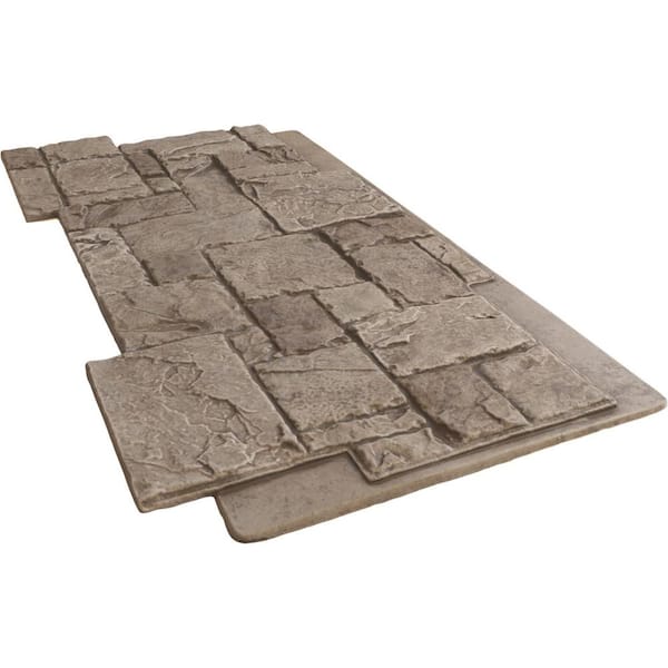 Ekena Millwork Castle Rock 49 in. x 1 1/4 in. Soft Ash Stacked