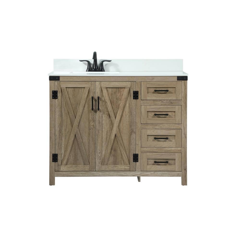 Simply Living 42 in. W x 19 in. D x 34 in. H Bath Vanity in Natural Oak wit