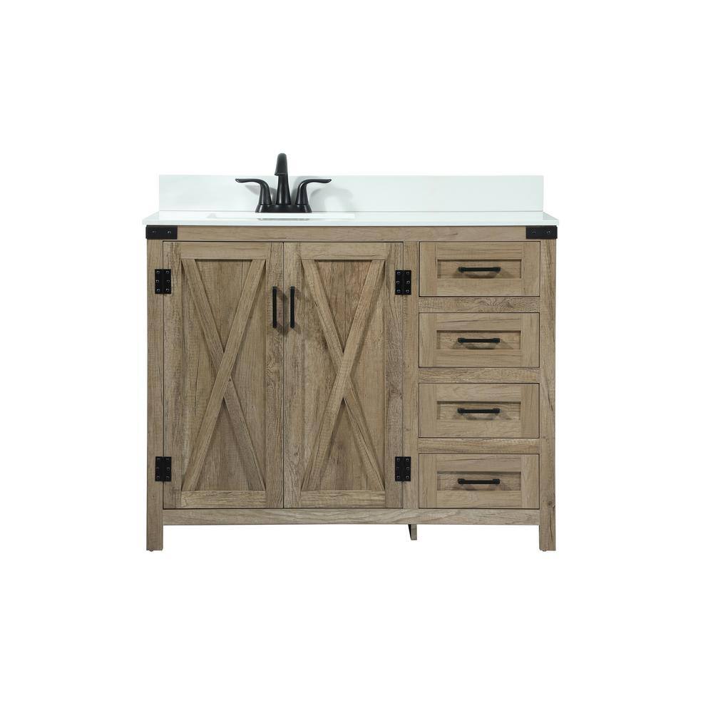 Timeless Home 42 in. W x 19 in. D x 34 in. H Bath Vanity in Natural Oak wit