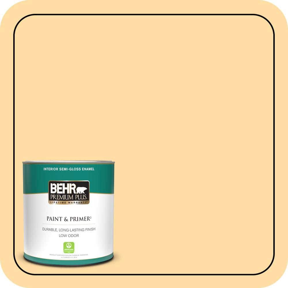 1 qt. #300A-3 Melted Butter Semi-Gloss Enamel Low Odor Interior Paint & Primer price history on PriceWatchPro