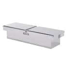70.25 in Diamond Plate Aluminum Full Size Crossbed Truck Tool Box, Silver