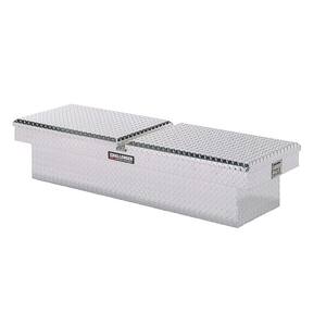 70.25 in Diamond Plate Aluminum Full Size Crossbed Truck Tool Box, Silver