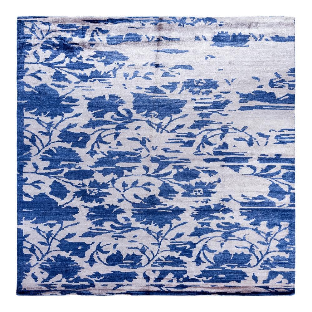 Modern-Contemporary Blue 8 X 10 Hand-Knotted Silk Indoor Area Rug price history on PriceWatchPro