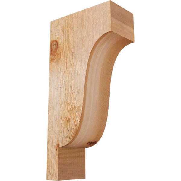 Ekena Millwork 4 in. x 8 in. x 16 in. Western Red Cedar Newport Rough Sawn Corbel