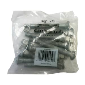 3/8 in. x 3 in. Galvanized Chain Link Fence Carriage Bolt with Nut (10-Pack)