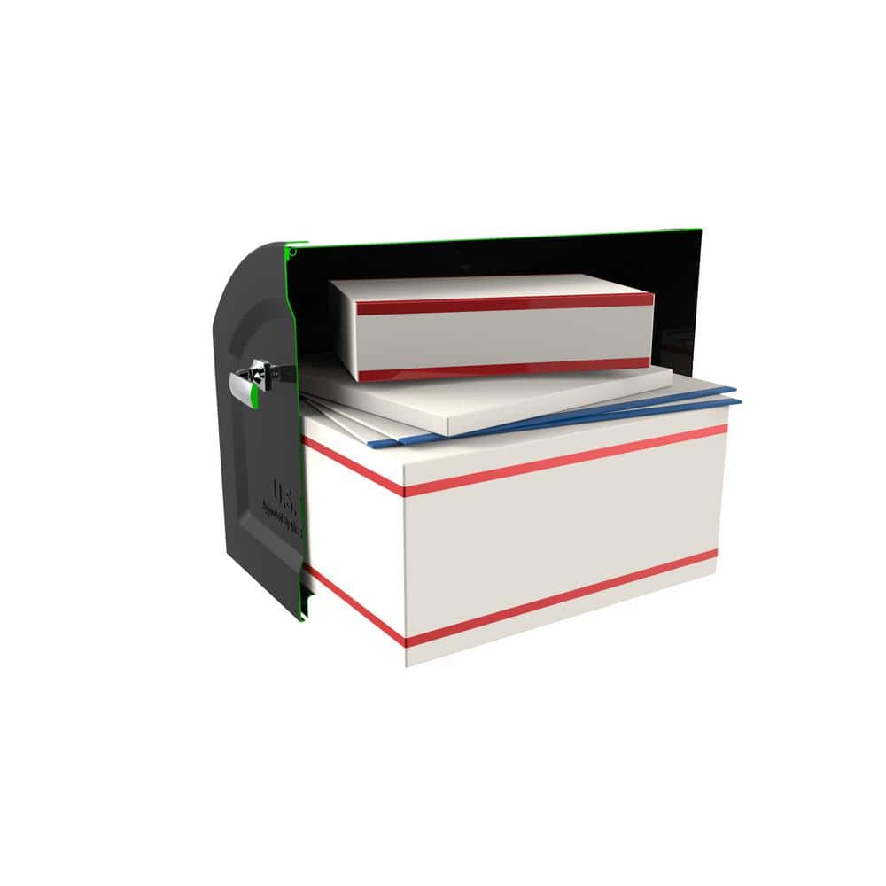 Extra Large Black Steel Post Mount Mailbox