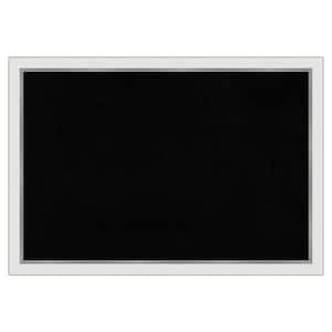 Eva White Silver Narrow Framed Black Corkboard 39 in. x 27 in. Bulletine Board Memo Board