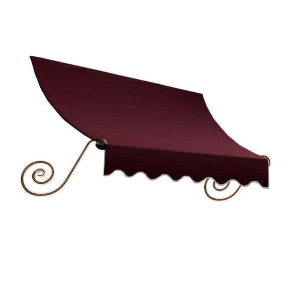 AWNTECH 6.38 ft. Charleston Fixed Awning 76.5 in. W x 36 in. H x 24 in. D Acrylic Fabric in Burgundy