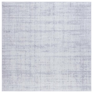 Tacoma Light Gray/Gray 6 ft. x 6 ft. Solid Plaid Square Area Rug