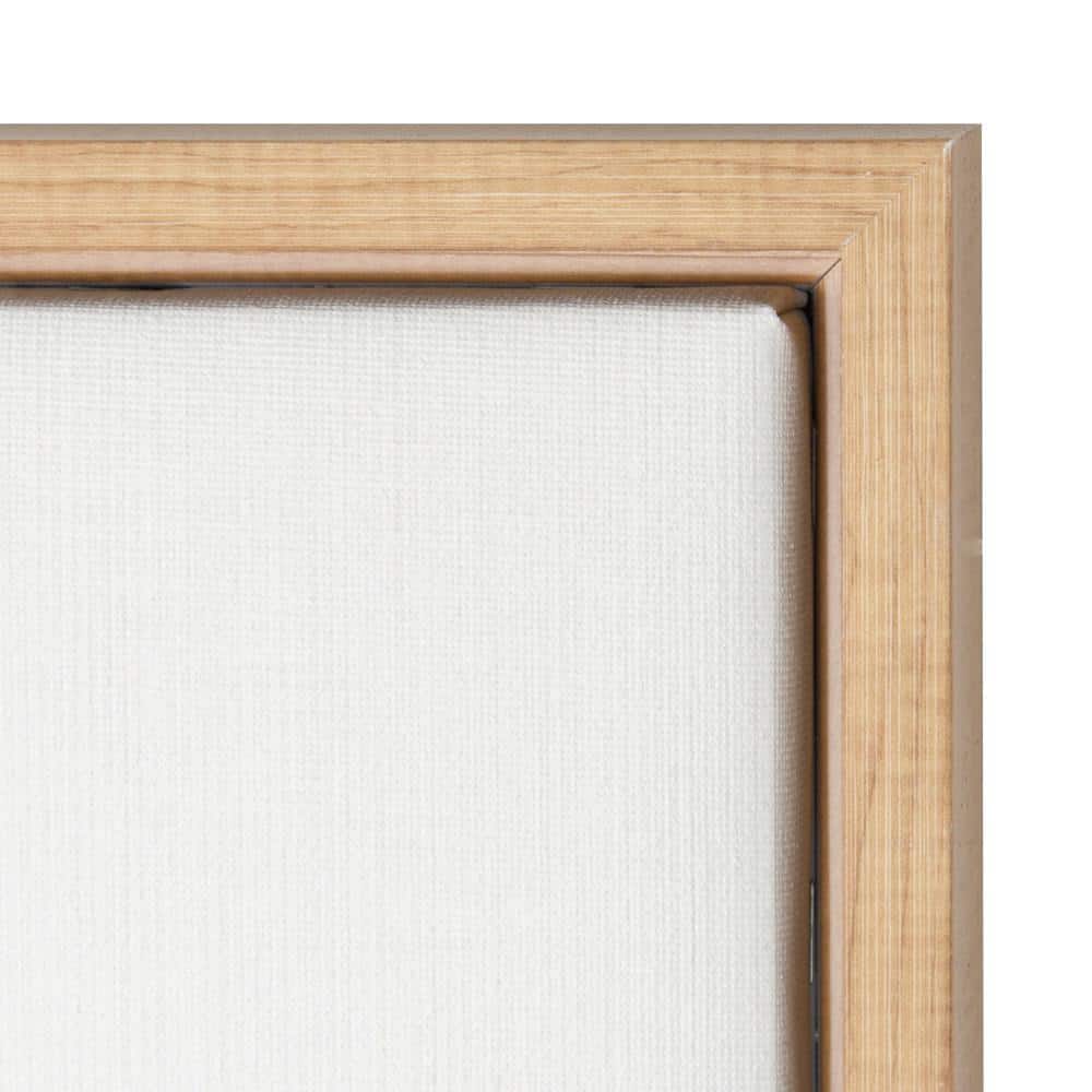 Natural Wood Framed Black and White Elephant Canvas Art for Kids