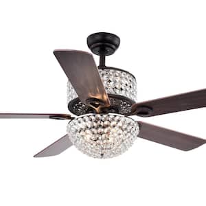 Laure 52 in. Bronze Indoor Remote Controlled Ceiling Fan with Light Kit
