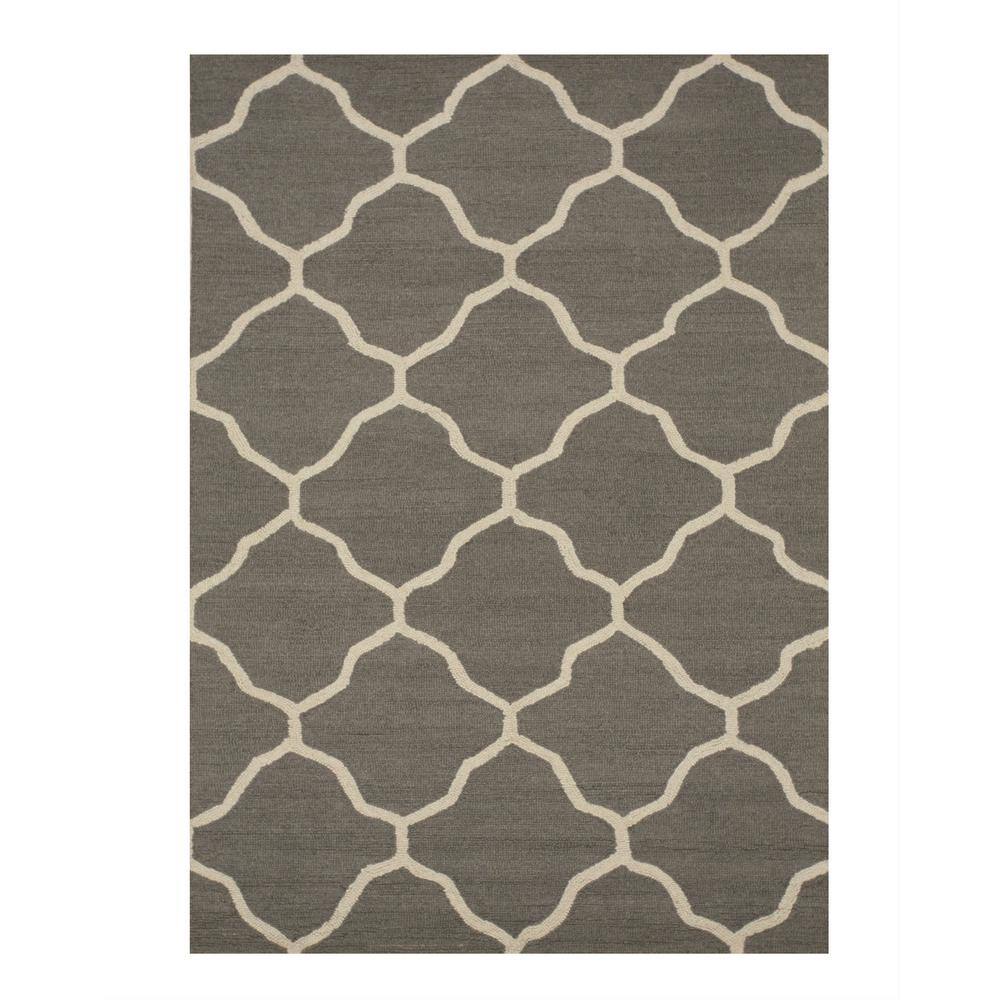 Gray 5 ft. x 7 ft. HandTufted Wool Traditional Moroccan Rug ME5GY5X7
