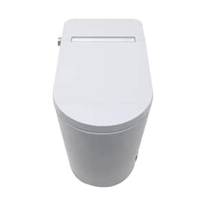 27.5 in. 1.28 GPF Single Flush Elongated Smart Toilet in White w/Built-in Bidet, LED Display, Warm Water Wash and Dryer