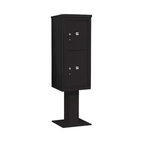 Salsbury Industries 3400 Series 69-1/8 in. 11 Door High Unit Black 4C Pedestal Mailbox with 2 PL5's Parcel Locker