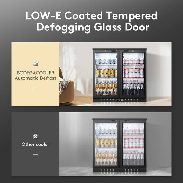 BODEGA 35 in. 216-Cans Single Zone 2-Glass Door Counter