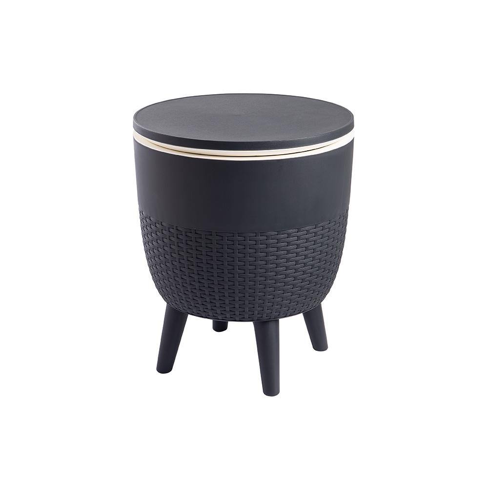 Cancun Black Round Resin 2-in-1 Side Table/Cooler price history on PriceWatchPro