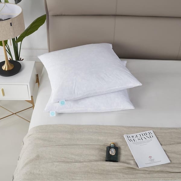 Martha Stewart Living 100% Cotton Euro-Square Firm Feather Pillow