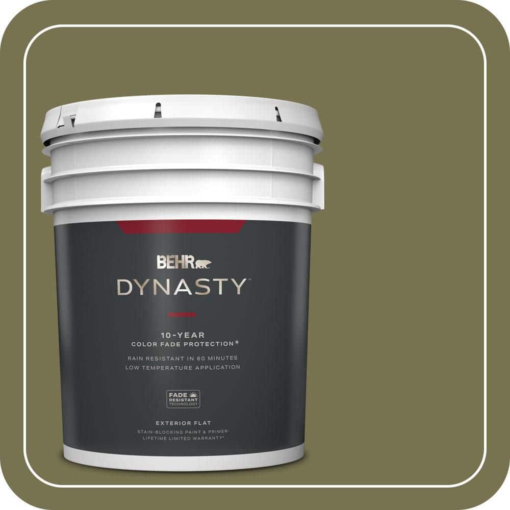 5 gal. #S350-6 Truly Olive Flat Exterior Stain-Blocking Paint & Primer price history on PriceWatchPro