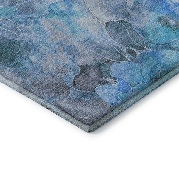 Mayfield Premium Machine Washable Abstract AMF1859 Blue 8 ft. x 10 ft. Area Rug
