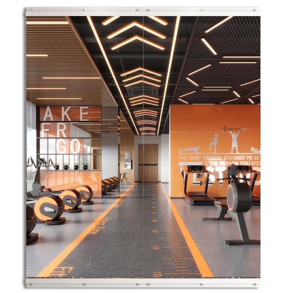 52 in. W x 60 in. H Modern Rectangle Frameless Wall-Mounted Gym Mirror Dance Mirror