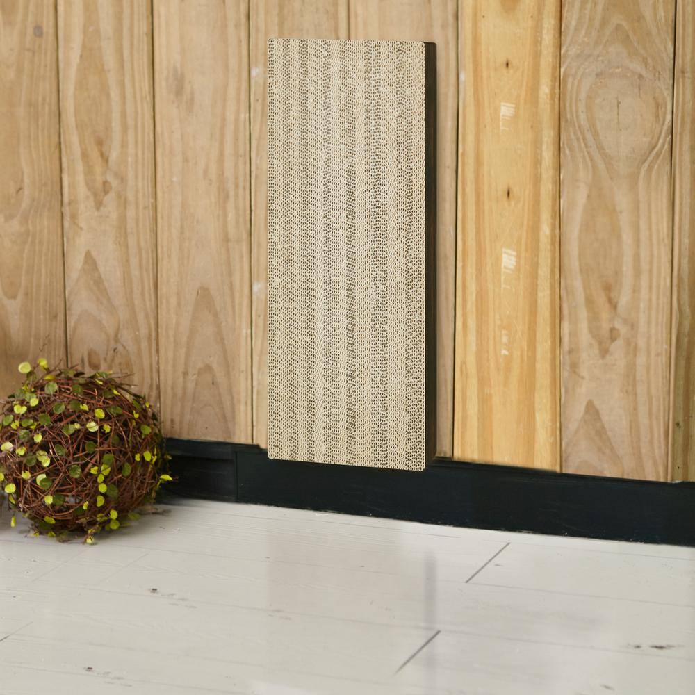 Espresso Wall Mounted Cat Scratcher with Organic Catnip