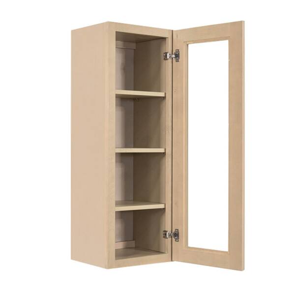 LIFEART CABINETRY Lancaster Shaker Assembled 12x42x12 in. Wall Mullion Door Cabinet with 1 Door 3 Shelves in Stone Wash