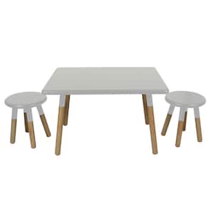 Kids Dipped Table and Stool Set in Gray