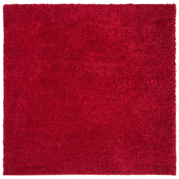 SAFAVIEH August Shag Red 9 ft. x 9 ft. Square Solid Area Rug