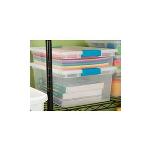 64-Qt. Plastic Latching Storage Tote Box in Clear, 6 Pack and Plastic Deep Clip Box in Clear, 4 Pack