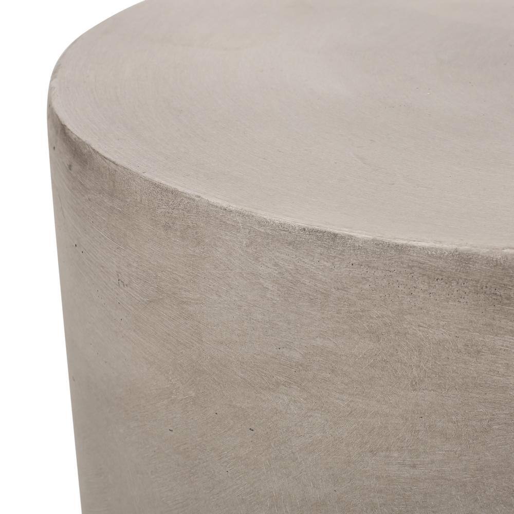 Light Gray Round Concrete Outdoor Accent Table