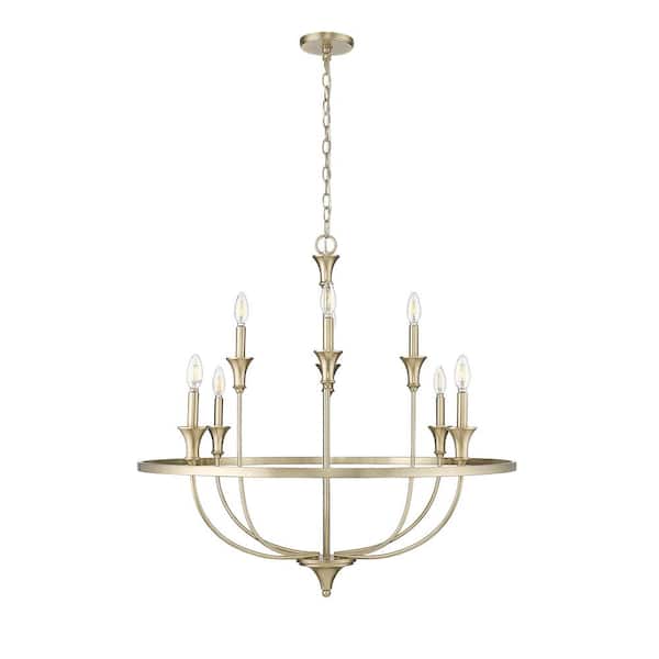 Emery 33.5 in. 8-Light Modern Gold Chandelier