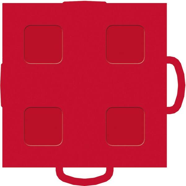 WeatherTech TechFloor 3 in. x 3 in. Red/Red Vinyl Flooring Tiles (4-Pack)