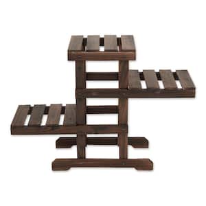 27.75 in. x 9.5 in. x 19.5 in. Zigzag Pallet Iron Plant Stand 3-Tier